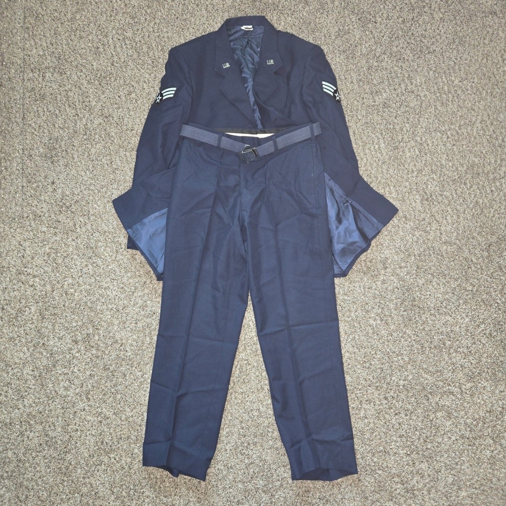 US Air Force Men Service Dress Uniform Suit Set AF Blue 1620 DSCP Coat Trousers